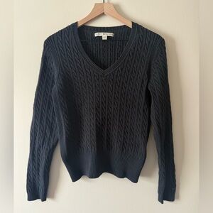 Vintage Tommy Hilfiger Womens Y2K V Neck Sweater Large Black Preppy Old Money